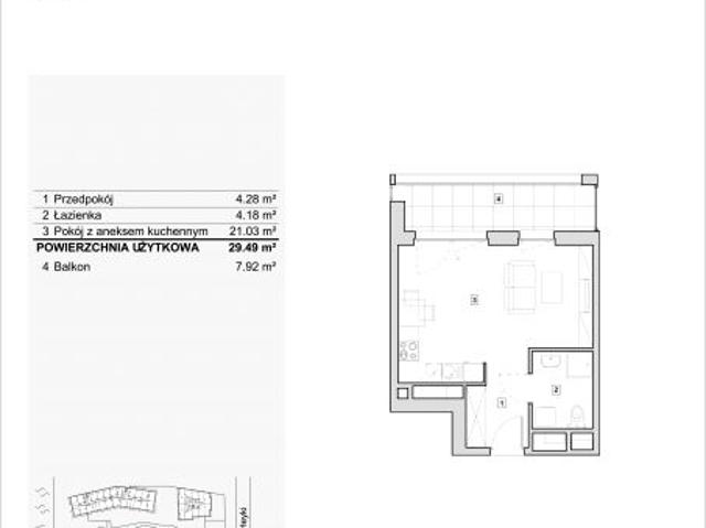 Mieszkanie 29,5m²