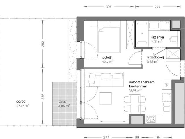 Mieszkanie 34,1m²