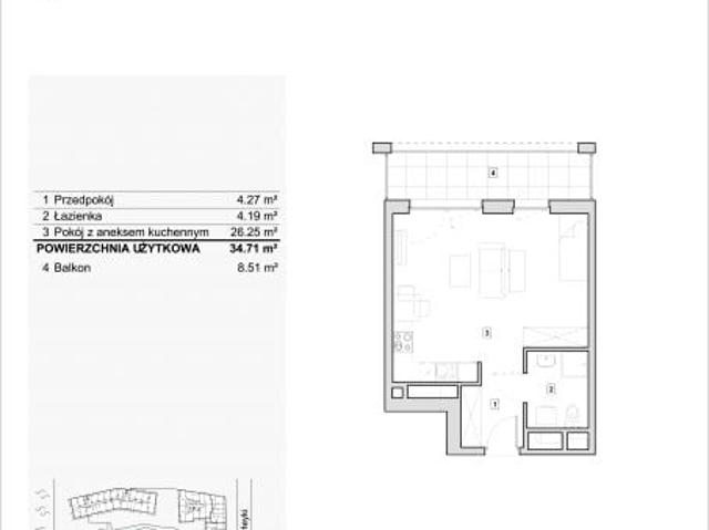 Mieszkanie 34,7m²