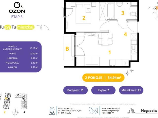 Mieszkanie 34,9m²
