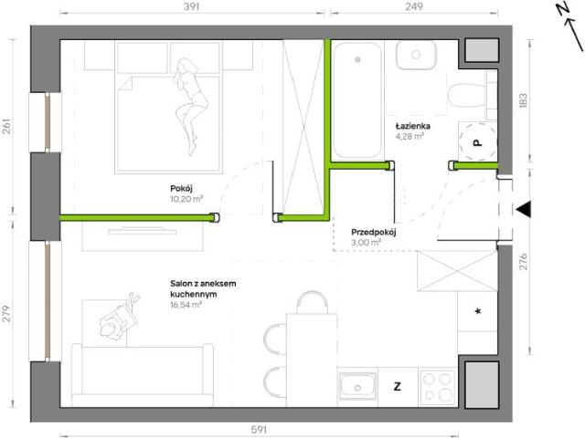 Mieszkanie 34m²