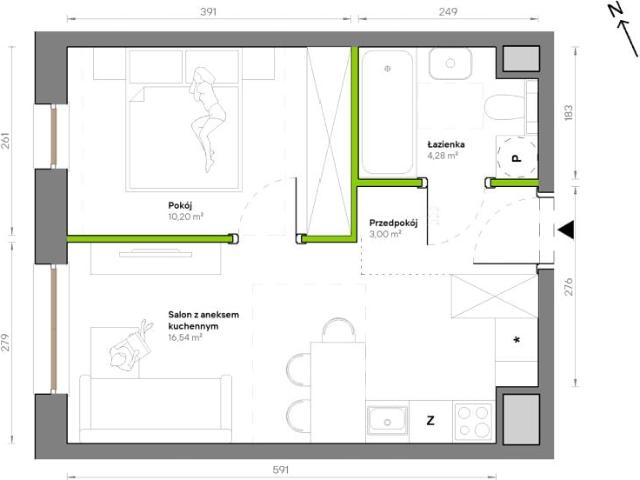 Mieszkanie 34m²