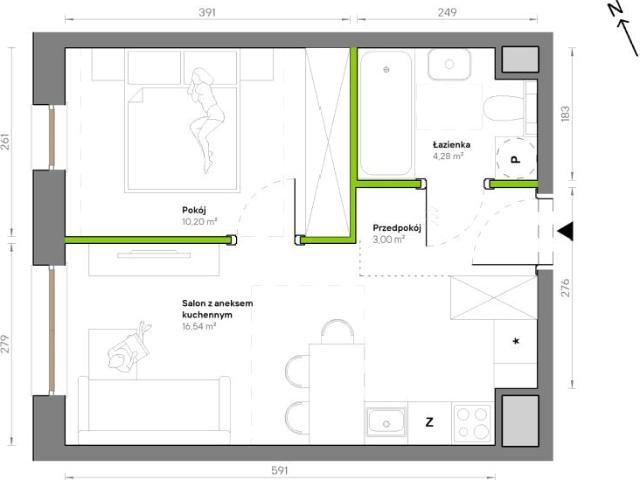 Mieszkanie 34m²