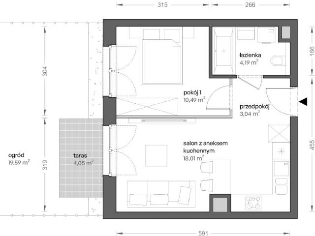 Mieszkanie 35,7m²