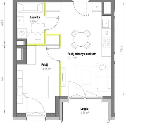 Mieszkanie 35,8m²