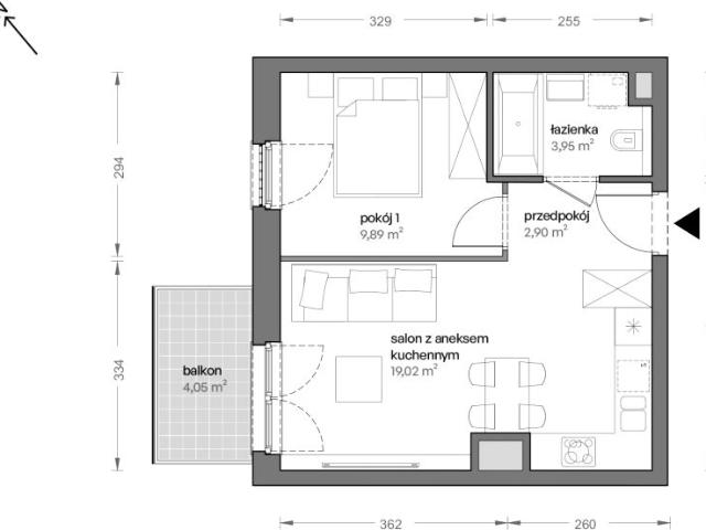 Mieszkanie 35,8m²
