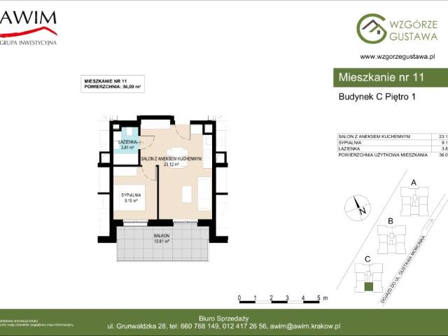 Mieszkanie 36,1m²