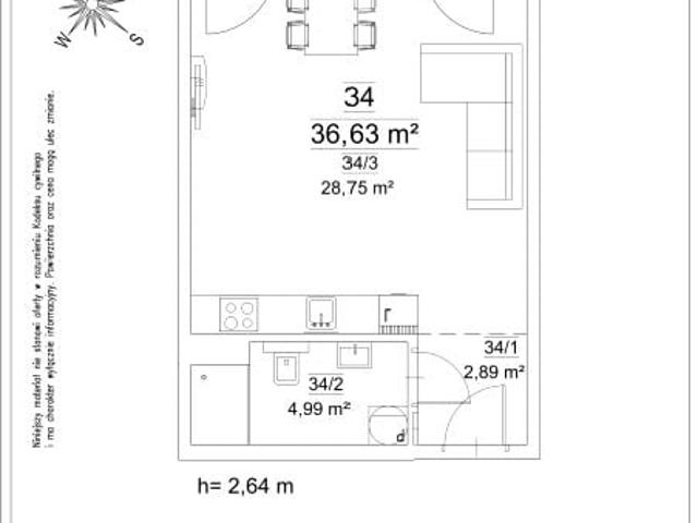 Mieszkanie 36,6m²