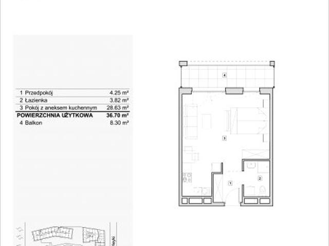 Mieszkanie 36,7m²