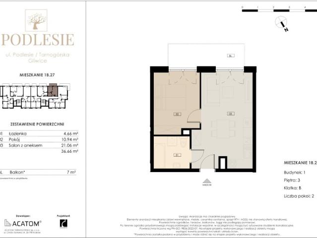 Mieszkanie 36,7m²