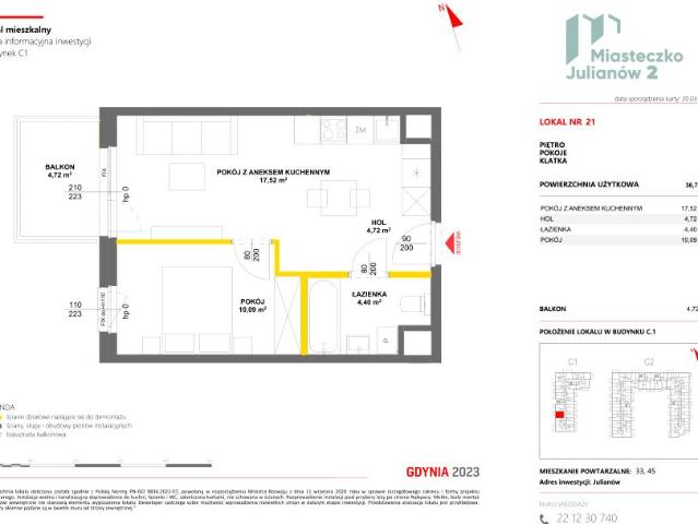 Mieszkanie 36,7m²