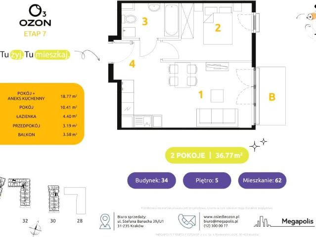 Mieszkanie 36,8m²