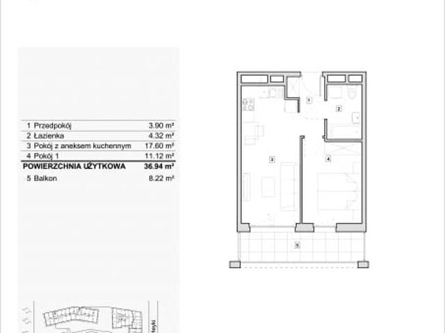 Mieszkanie 36,9m²