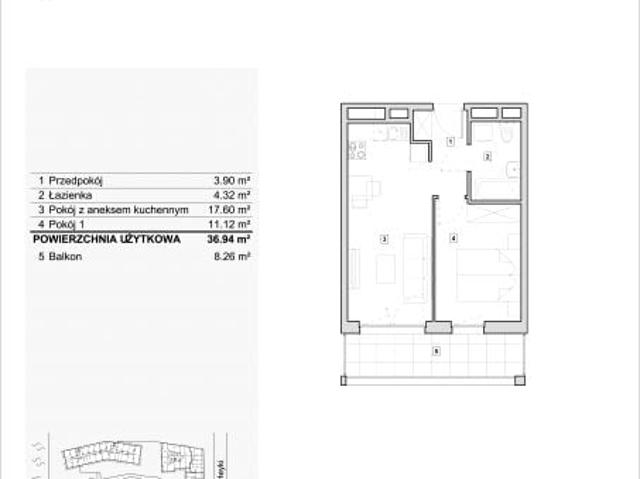 Mieszkanie 36,9m²