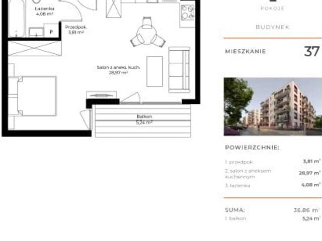 Mieszkanie 36,9m²