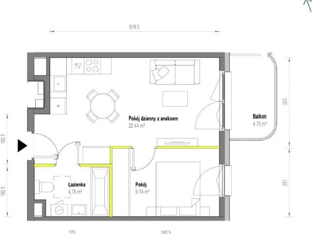 Mieszkanie 36,9m²