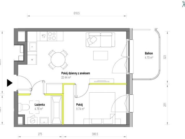 Mieszkanie 36,9m²