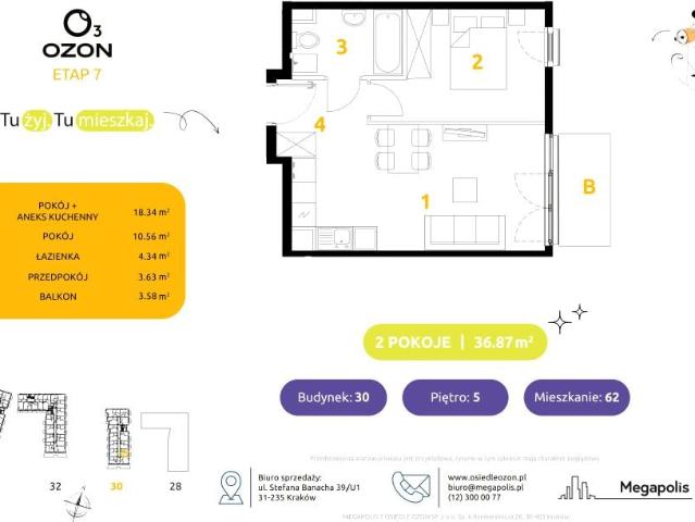 Mieszkanie 36,9m²
