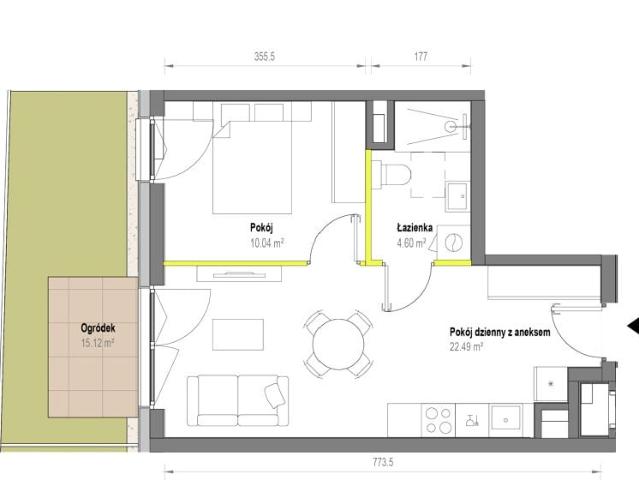 Mieszkanie 37,1m²