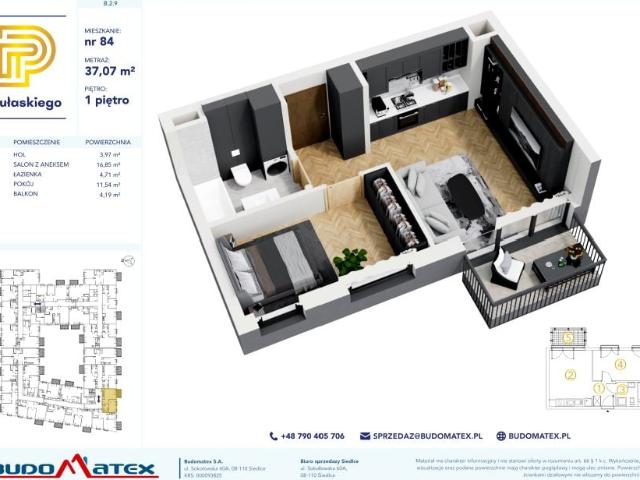 Mieszkanie 37,1m²
