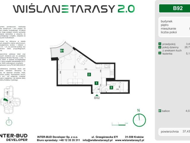 Mieszkanie 37,4m²