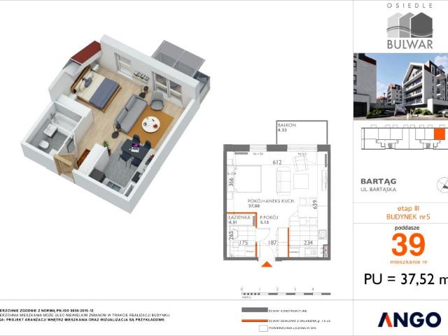 Mieszkanie 37,5m²