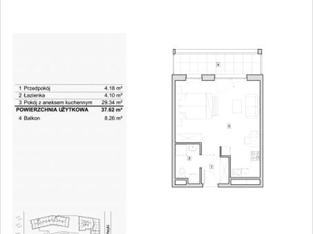 Mieszkanie 37,6m²