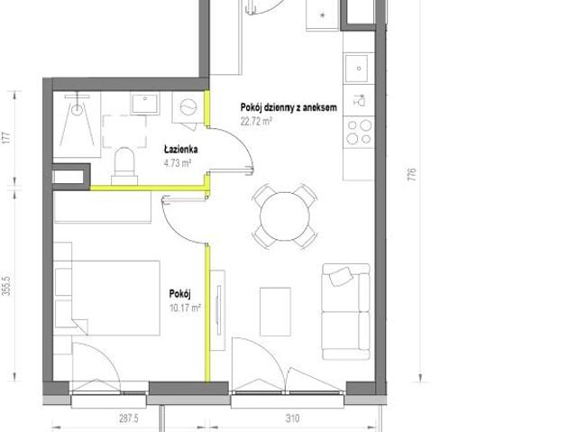 Mieszkanie 37,6m²