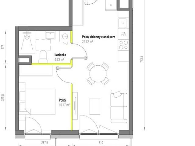 Mieszkanie 37,6m²