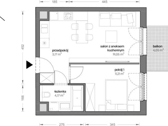 Mieszkanie 37,6m²
