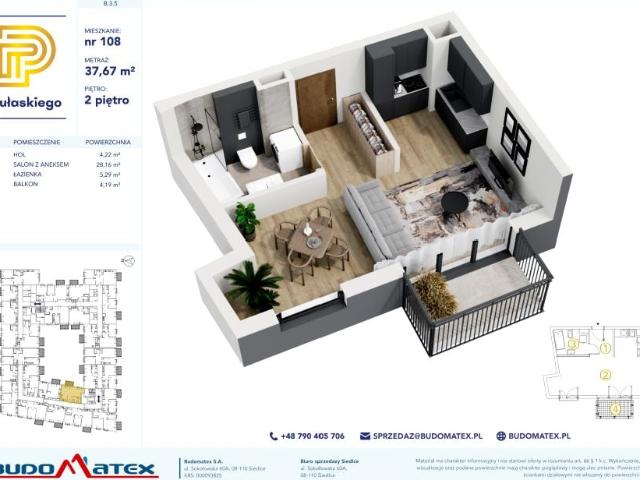Mieszkanie 37,7m²