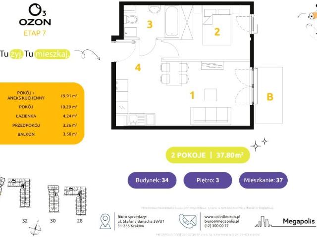 Mieszkanie 37,8m²