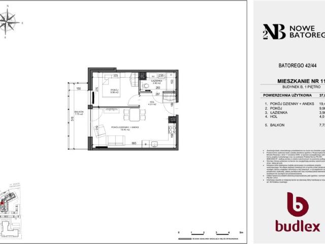 Mieszkanie 37,8m²