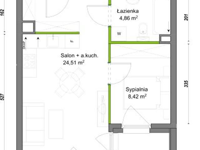 Mieszkanie 37,8m²