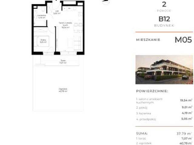 Mieszkanie 37,8m²