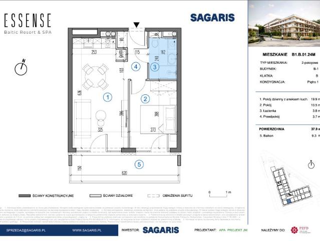 Mieszkanie 37,9m²