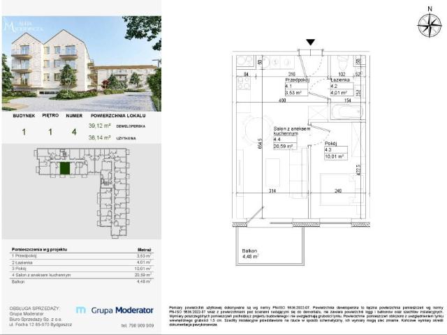 Mieszkanie 38,1m²