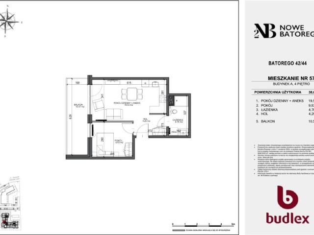Mieszkanie 38,1m²