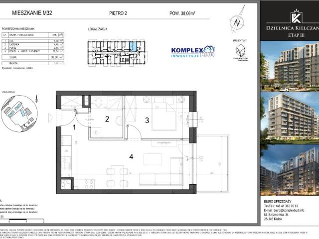 Mieszkanie 38,1m²