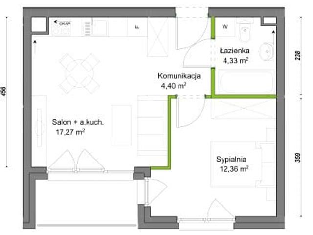 Mieszkanie 38,4m²