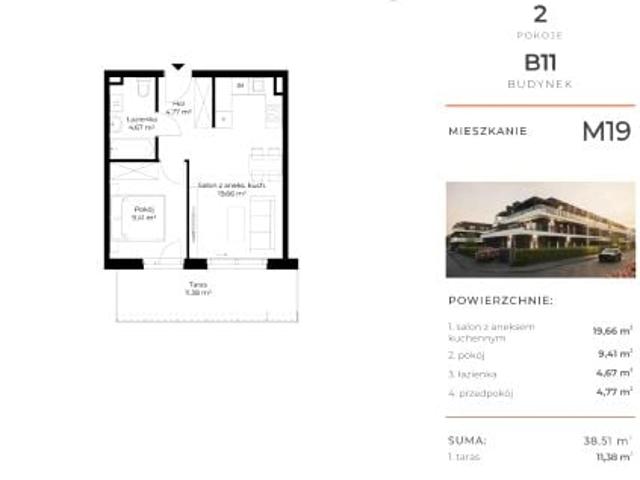 Mieszkanie 38,5m²