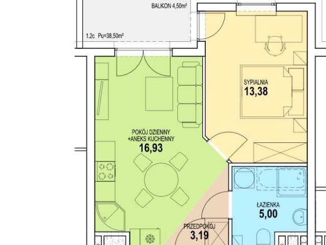 Mieszkanie 38,9m²