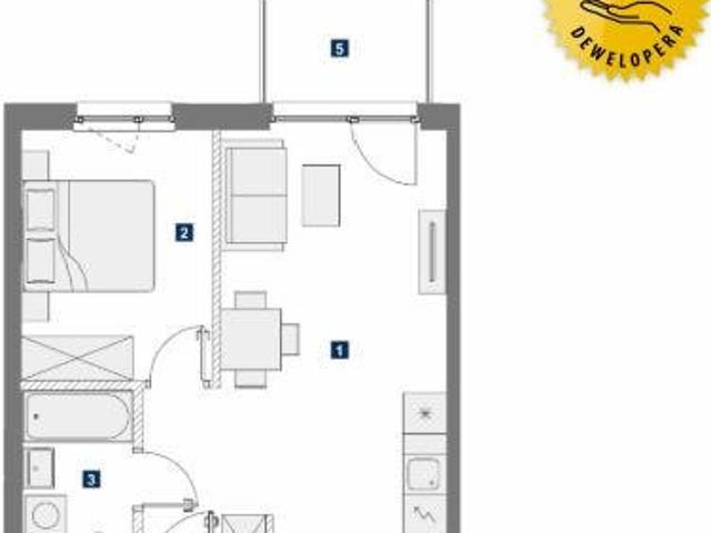 Mieszkanie 39 m² z terenem rekreacyjnym blisko centrum