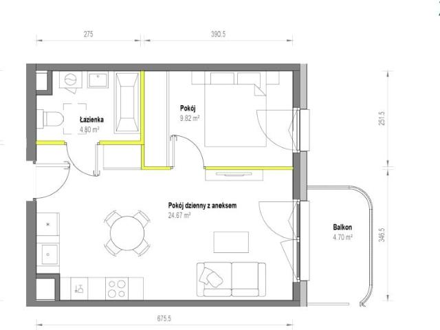 Mieszkanie 39,3m²