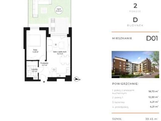 Mieszkanie 39,3m²