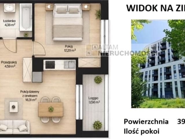 Mieszkanie 39,57 m², Kraków