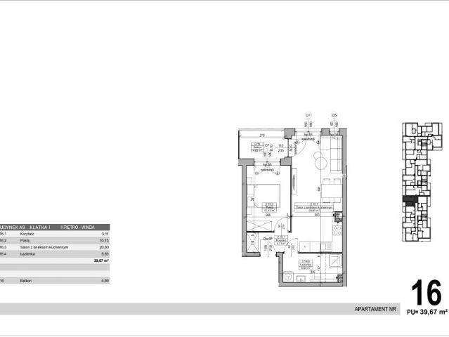 Mieszkanie 39,7m²