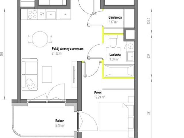Mieszkanie 39,7m²