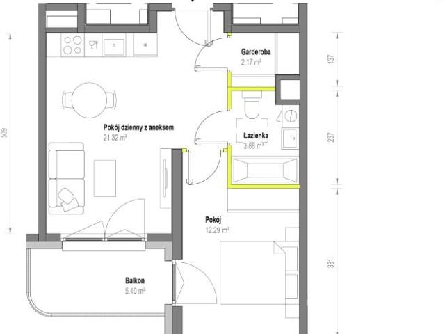Mieszkanie 39,7m²