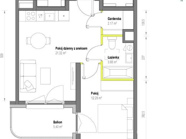 Mieszkanie 39,7m²